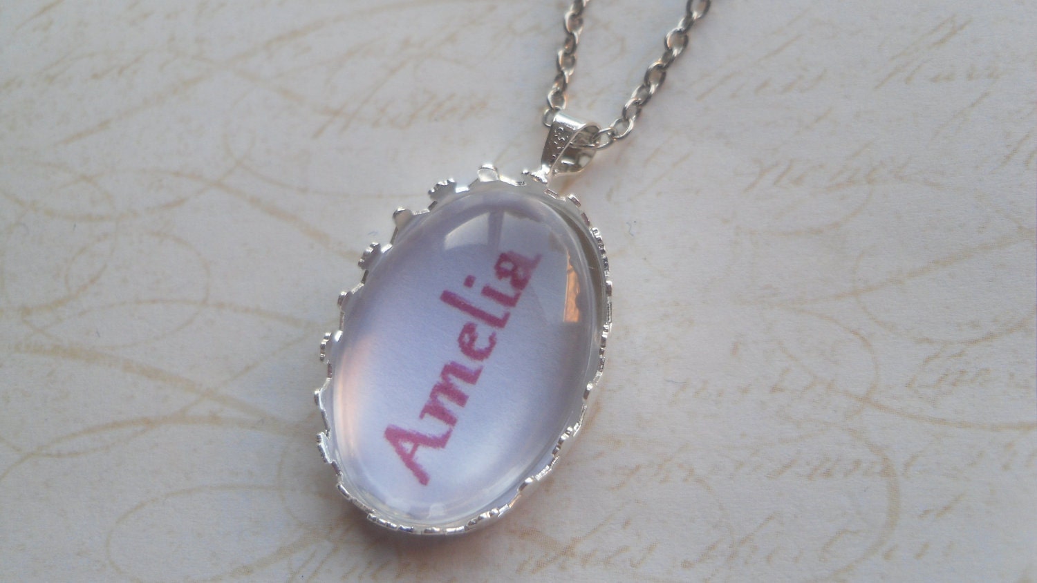 Custom Fuschia Pink Personalised Name Necklace, Gift, CHOOSE NAME
