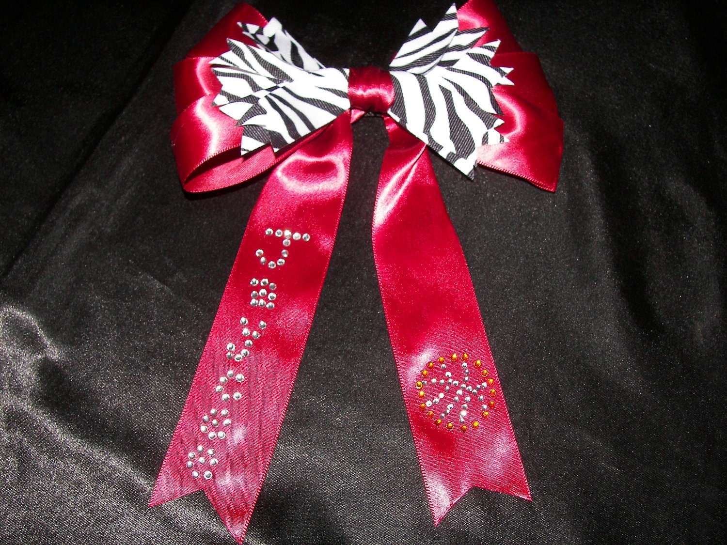 Bling Name  Hair Bows--Done with your choice of designs--Customized