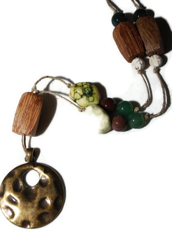 Metal Verses Wood Necklace OOAK Clearance