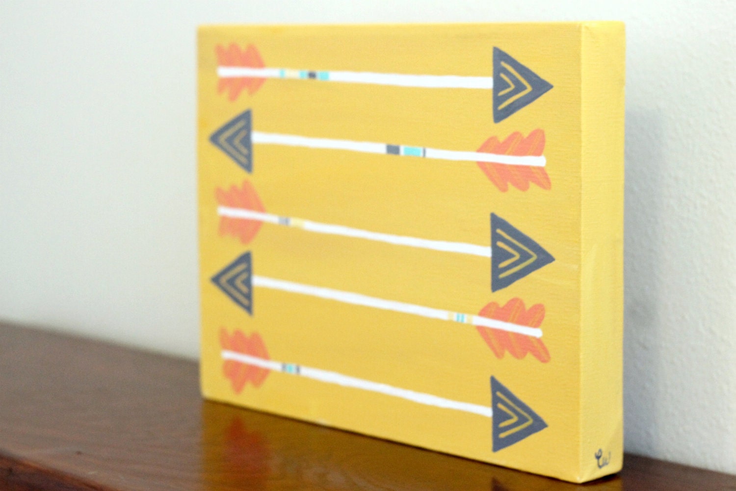 Cupid's Arrows II --  Original Acrylic Painting on 6x12 Canvas