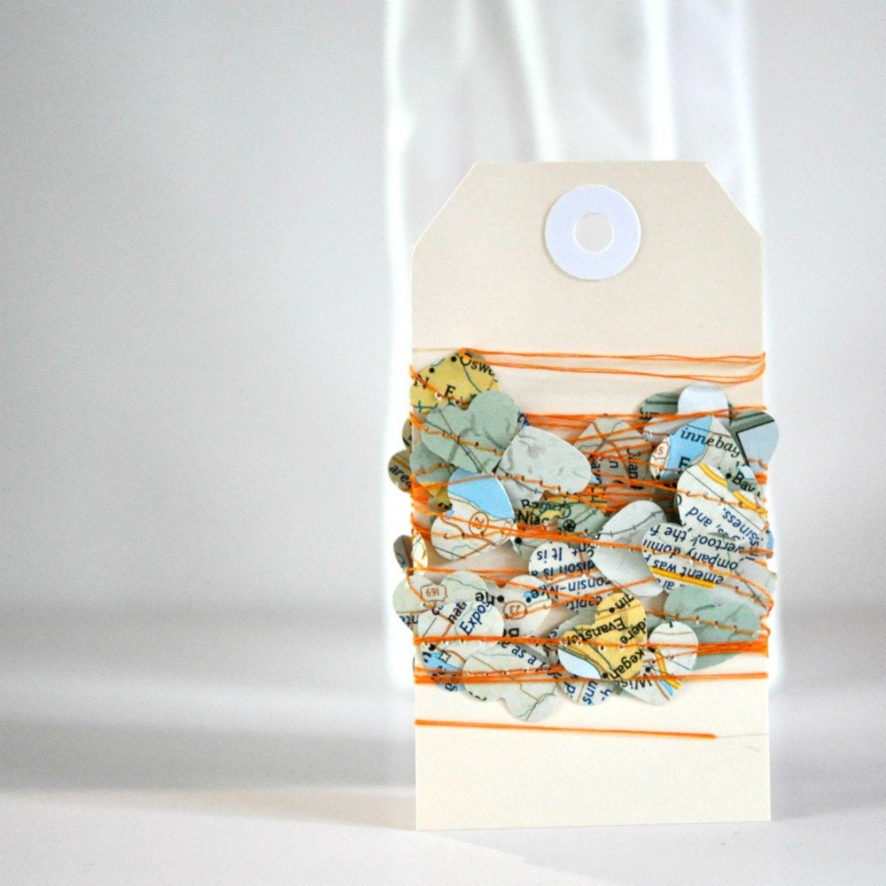Tiny Hearts Paper Garland Orange