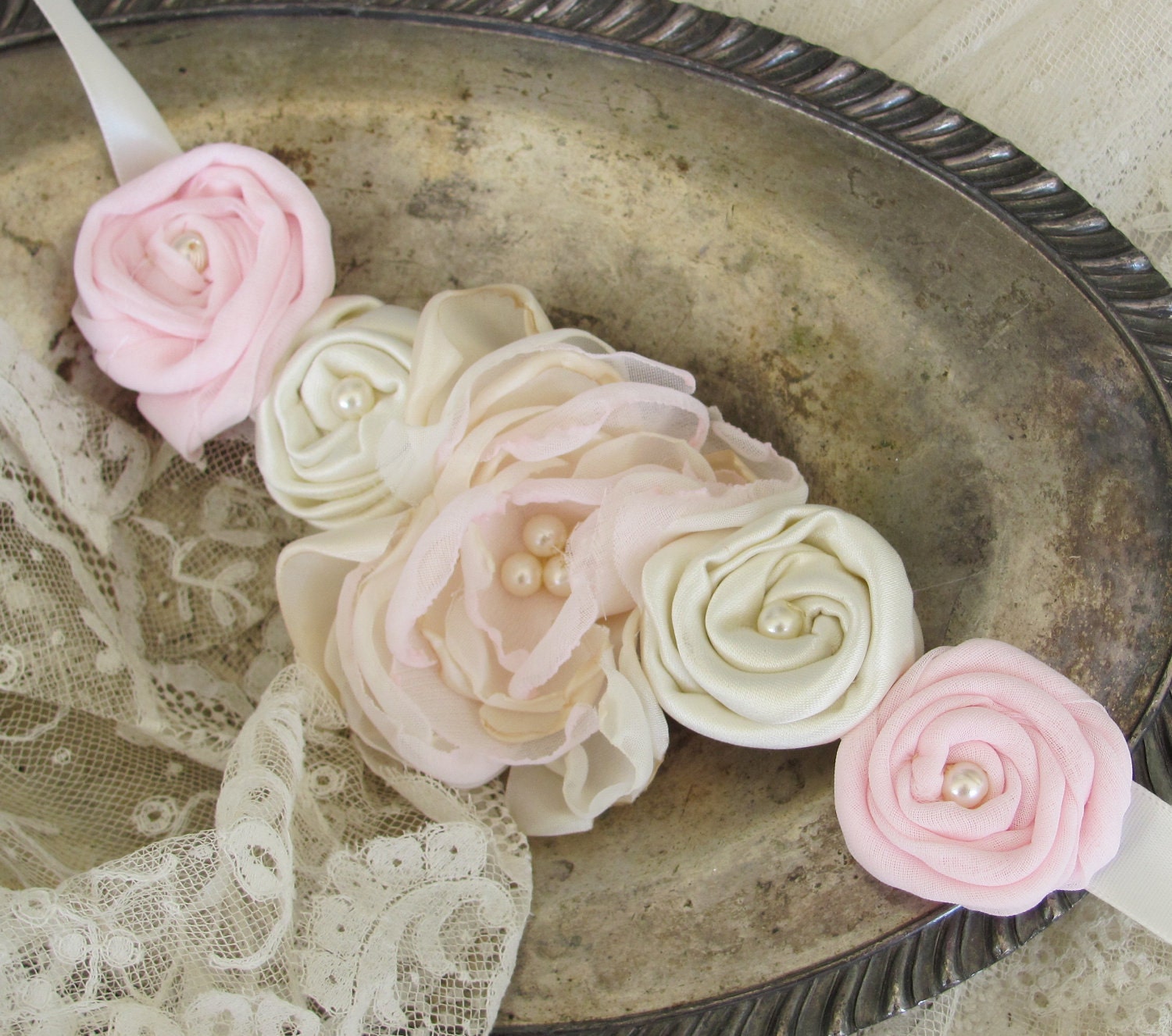 Wedding Wrist Corsage Made to order by My Broken Art on Etsy