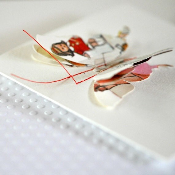 Gift Card Vintage Storybook Doll 3D Butterfly