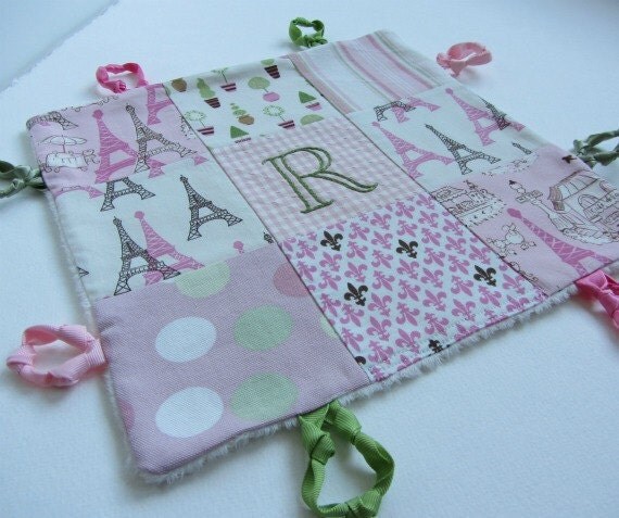 Baby Girl Blanket Lovey with Custom Hand Embroidery by  Dolce Dreams