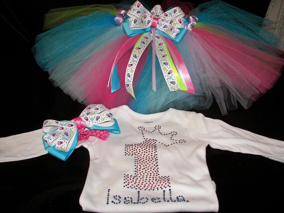 Bling 1st Birthday Set--Party Hat, Diaper Cover, and Bib Included--Unique and Colorfull--You choose the design