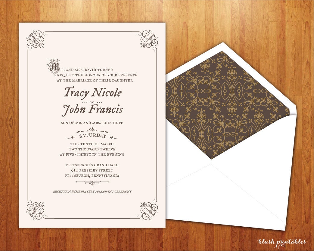 Storybook Love Invitation Printable DIY Wedding Invitation Save the Date 