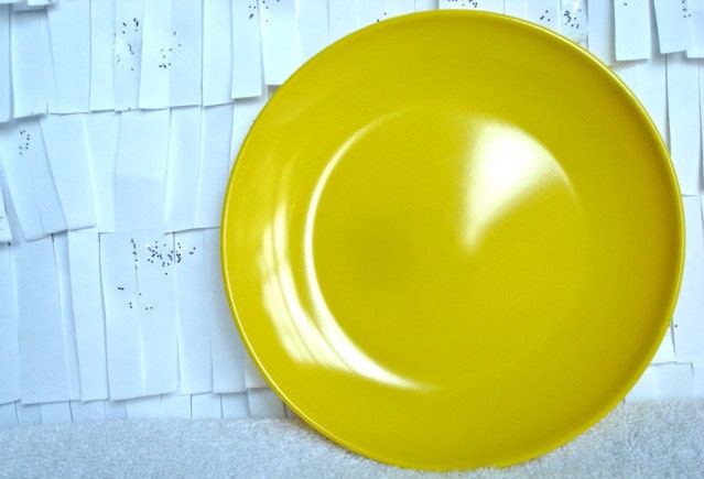 Bright Yellow Mid Century Texas Ware Plates