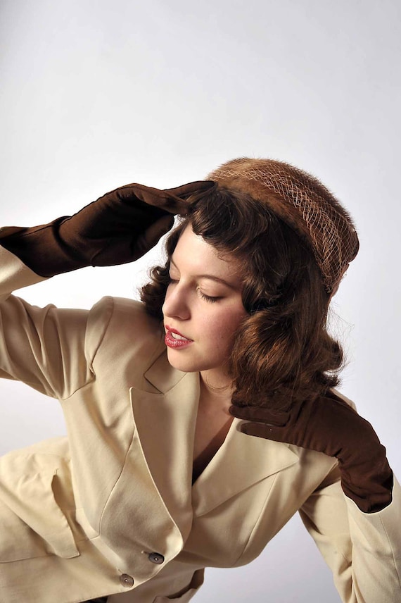 Vintage 1950s Hat // Winter Fashion at Fab Gabs: The November Chill Mink Hat