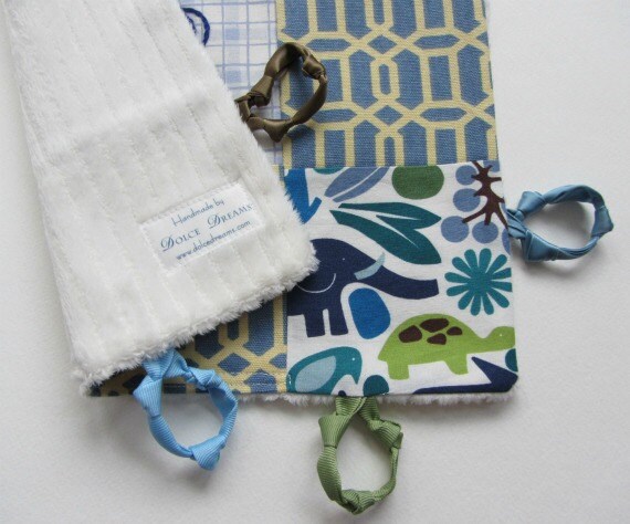 Baby Boy Lovey with Custom Hand Embroidery and Knotties by Dolce Dreams