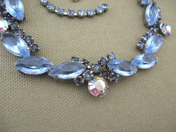 Juliana D & E Blue Rhinestone Vintage Necklace