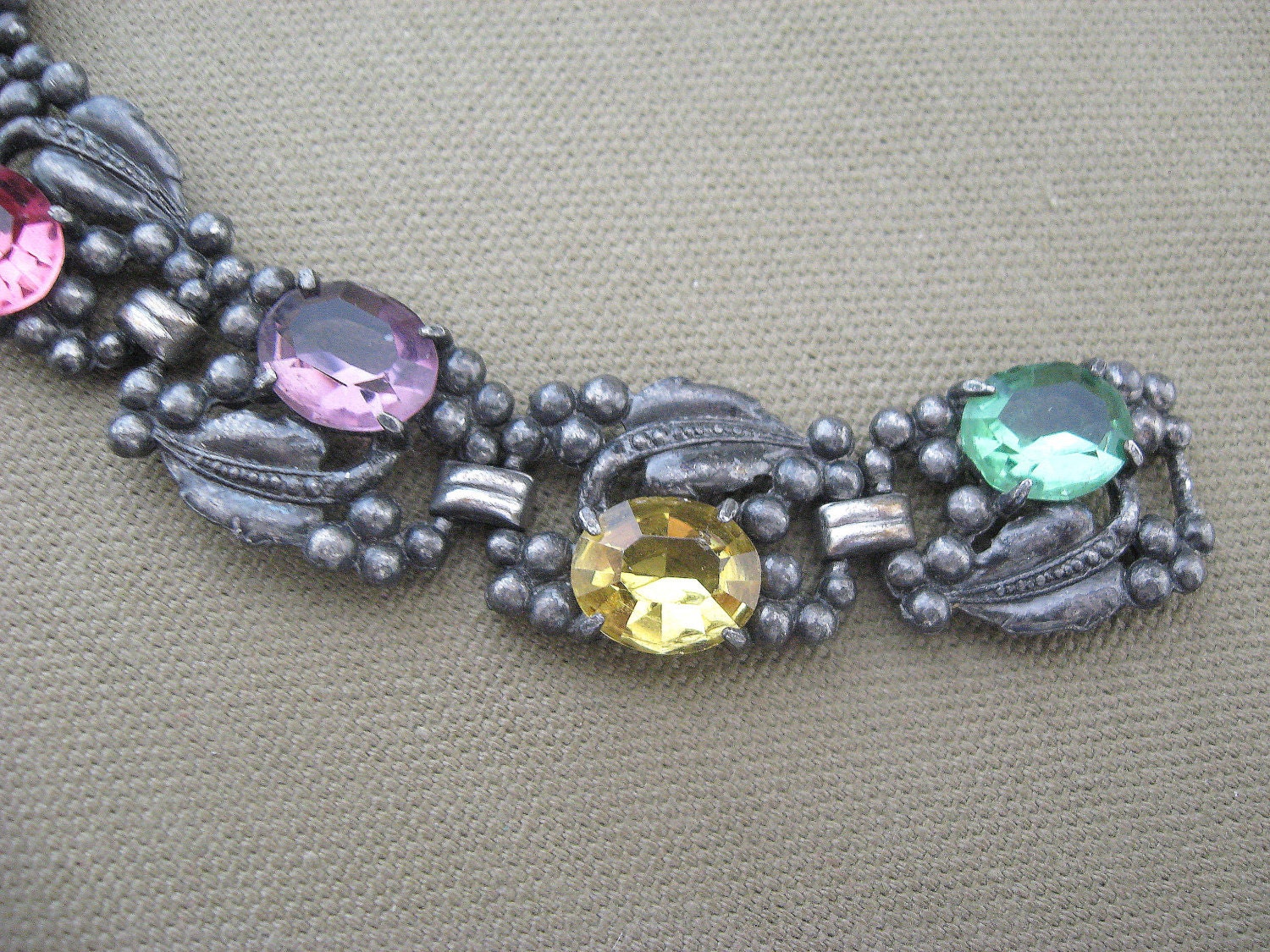 Vintage Multi Color Rhinestone Bracelet Hollycraft Style