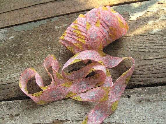 Pink Multi-Color Lace, Vintage 10 Yards