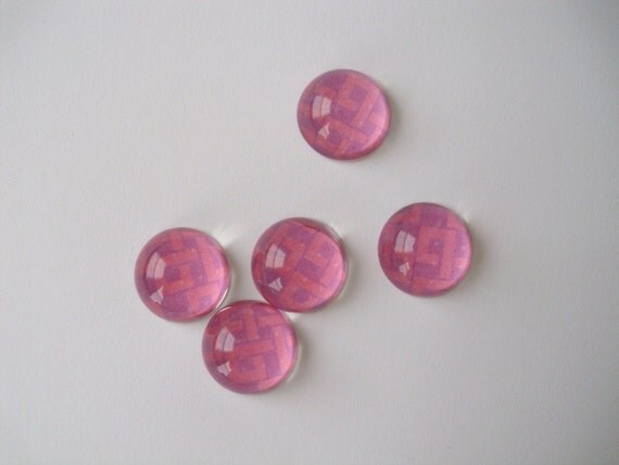 Fuchsia Bubble Magnets, Fridge Magnet Set, Office Magnets, Cabaret Fuchsia and Plum pattern with pink dots - Teacher gift