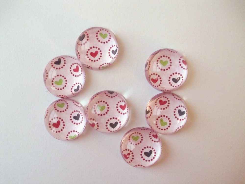 Spring Heart Magnets, Bubble Magnets, Pink Magnets, Hearts - Graduation gift