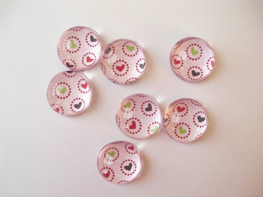 Spring Heart Magnets, Bubble Magnets, Pink Magnets, Hearts - Graduation gift