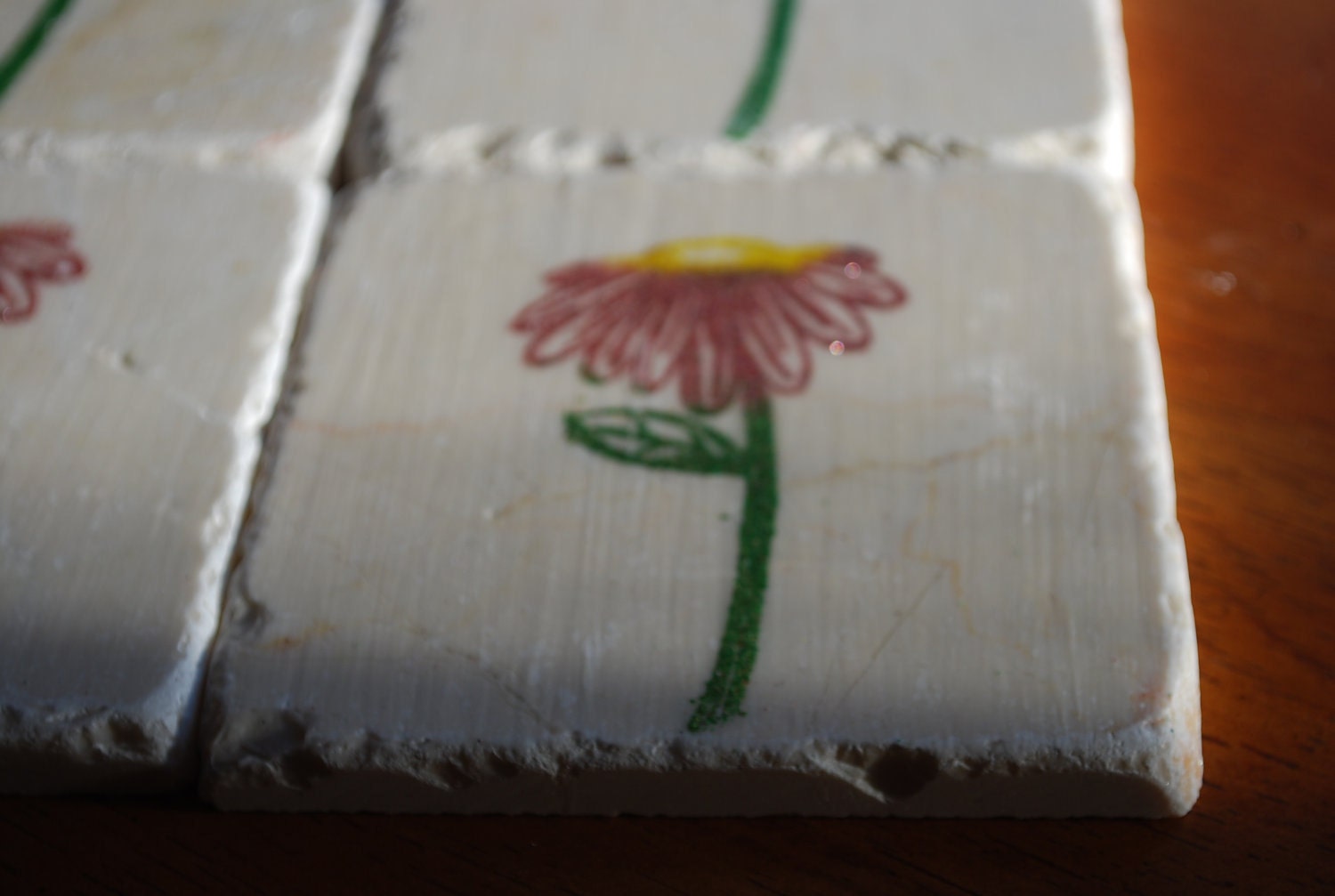 Natural Stone Echinacea Drink Coasters