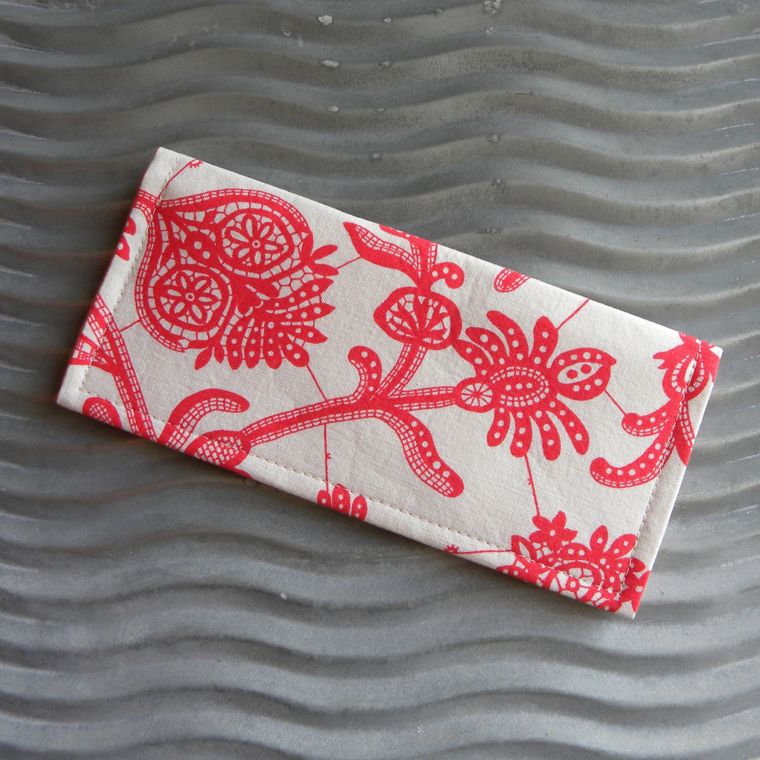 Coupon Organizer Holder Raspberry Red and Cream