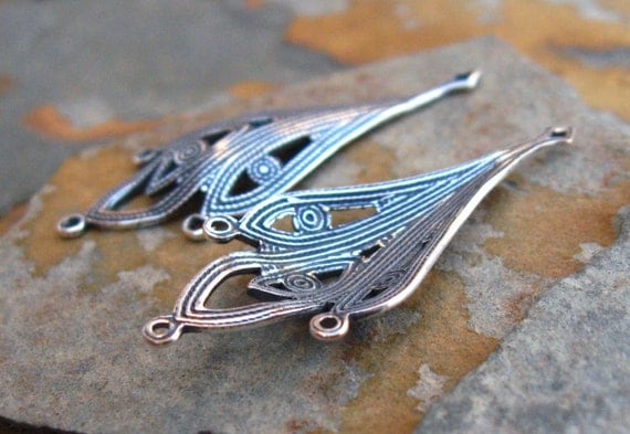 2 Antique Silver Abez Drop Connectors - Chandeliers  -  Trinity Brass Co.