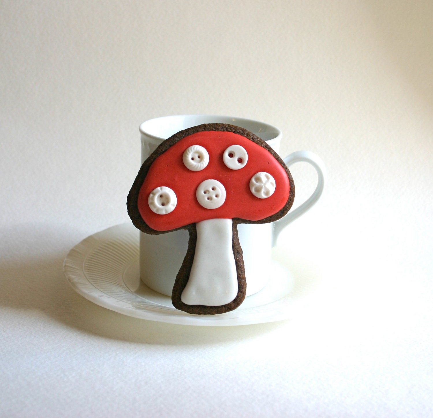 Toadstools, and Cookies, and Buttons -Oh my. 12 Toadstool Button Cookies ORGANIC