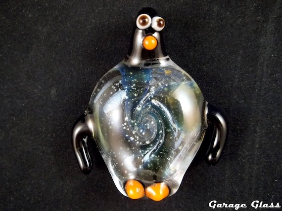 Glass Pendant Bead - Flip the Chubby Penguin