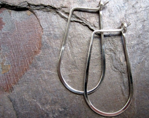 Petals - Sterling Silver Hammered Hoop Earrings