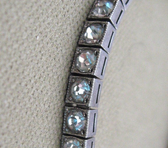 Art Deco Rhinestone Sterling Tennis Bracelet