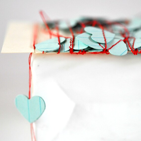 Tiny Hearts Paper Garland Blue