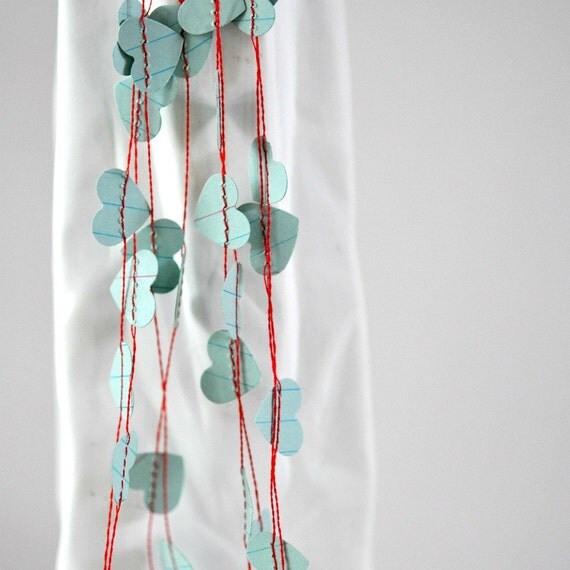 Tiny Hearts Paper Garland Blue