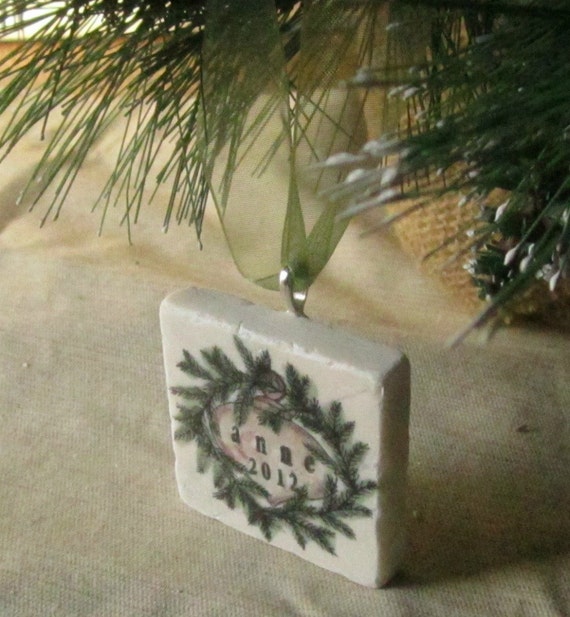 Personalized Pine Bough Christmas Ornament including Gift Box