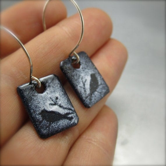 Enameled Bird Earrings by Beth Millner Enameled Bird Earrings by Beth Millner
