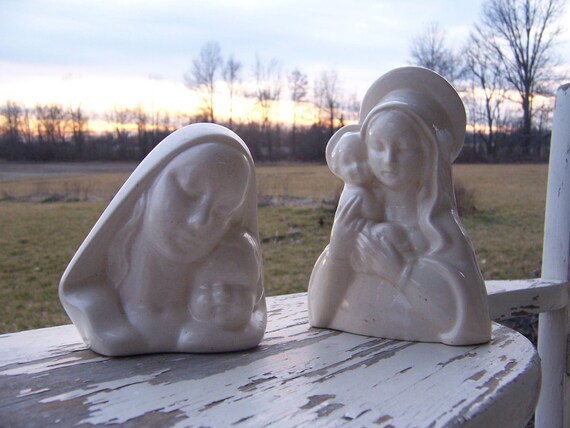 Winter white ceramic "Mother Mary" statues-our blessed mother