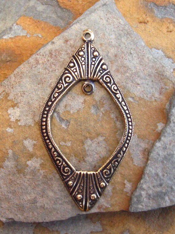 2 Art Deco Window Pendant Antique Gold Patina -  Trinity Brass LOW SHIPPING