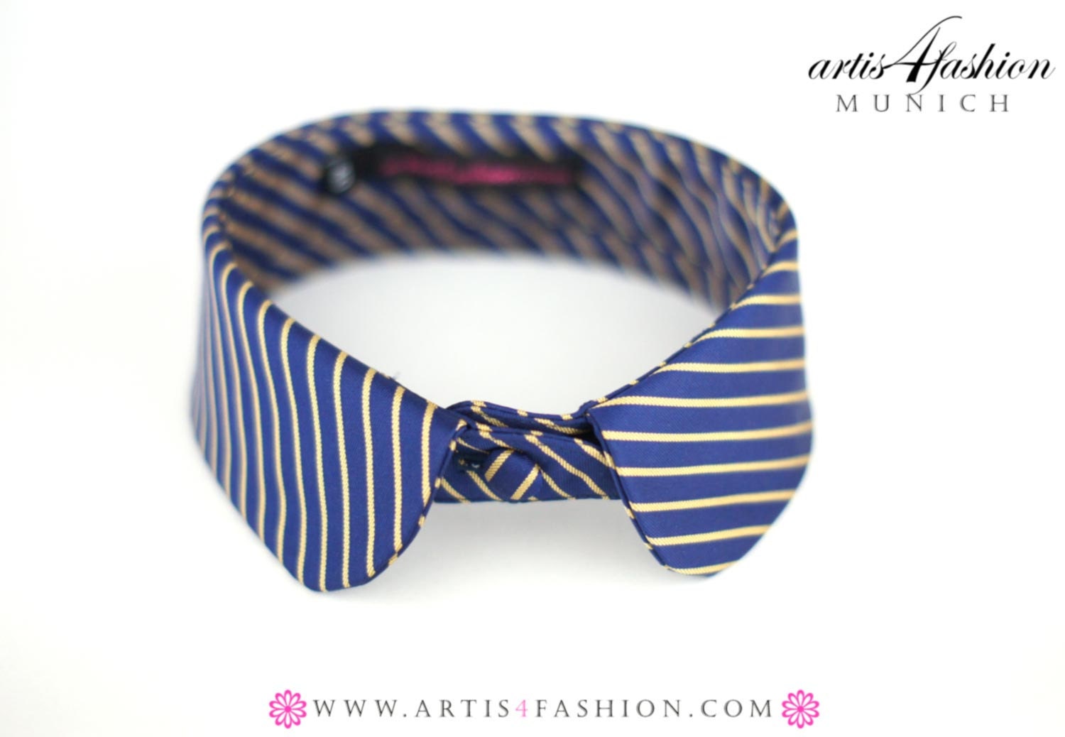 recycled tie collar Gold, Blau, Kragen