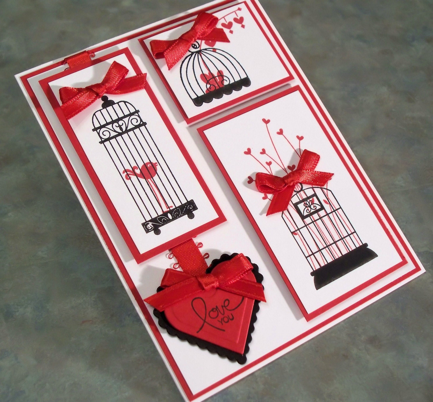 Handmade "Love You" Anniversary or Valentine Card