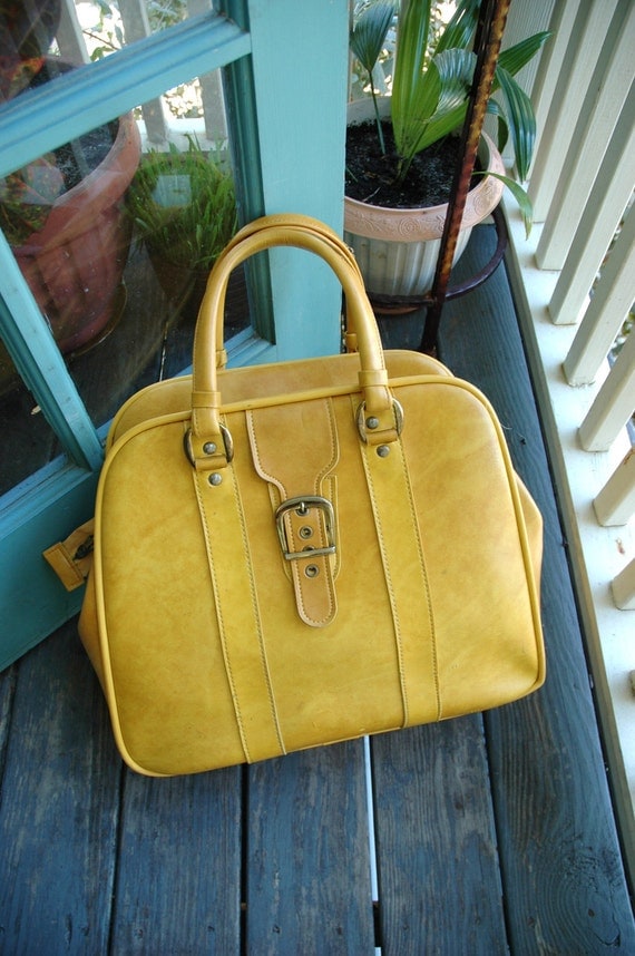 soft mustard yellow weekender - tote, bowling bag, suitcase