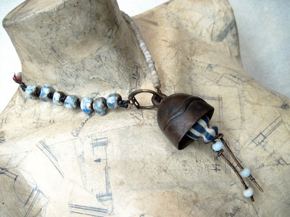 Lunaticus. Antique Tribal Bell Assemblage Choker.