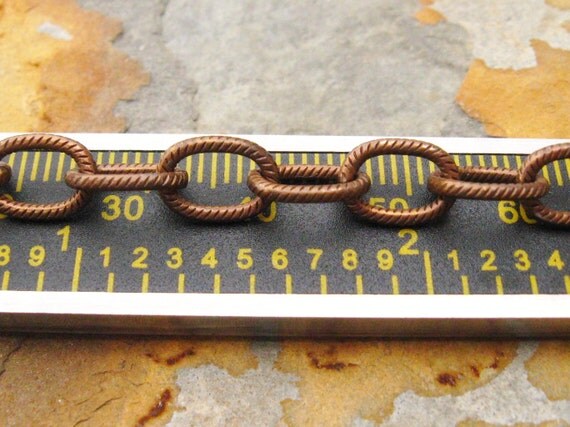 3 ft. Large Etched Cable Chain 9.5mm Trinity Vintage Patina - Trinity Brass Co.  LOW SHIPPING