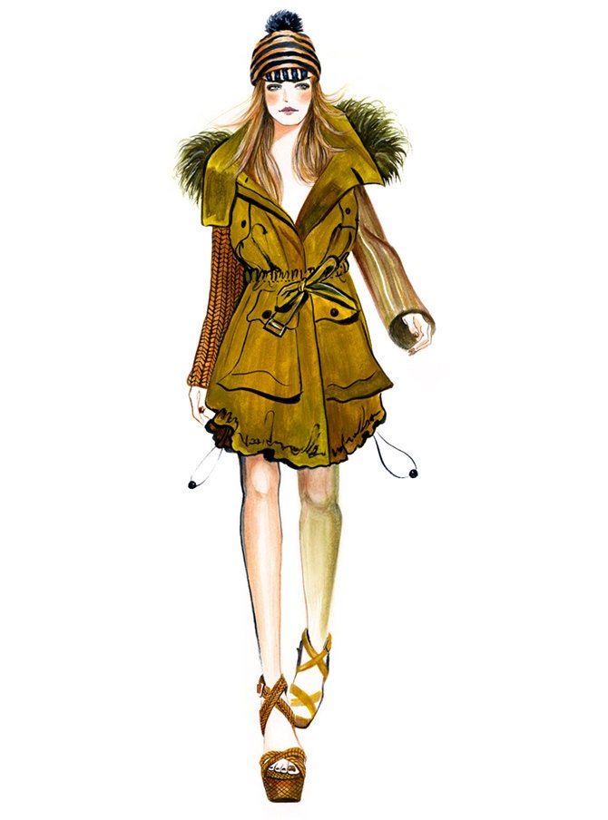 Runway Fashion Illustration - Burberry Prorsum