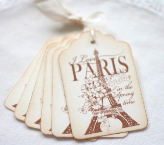 Paris Gift Tags French Inspired Paris in the Springtime