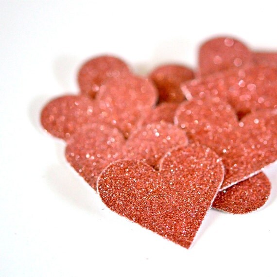Sparkle Glitter Heart Adornments Pastel Pink
