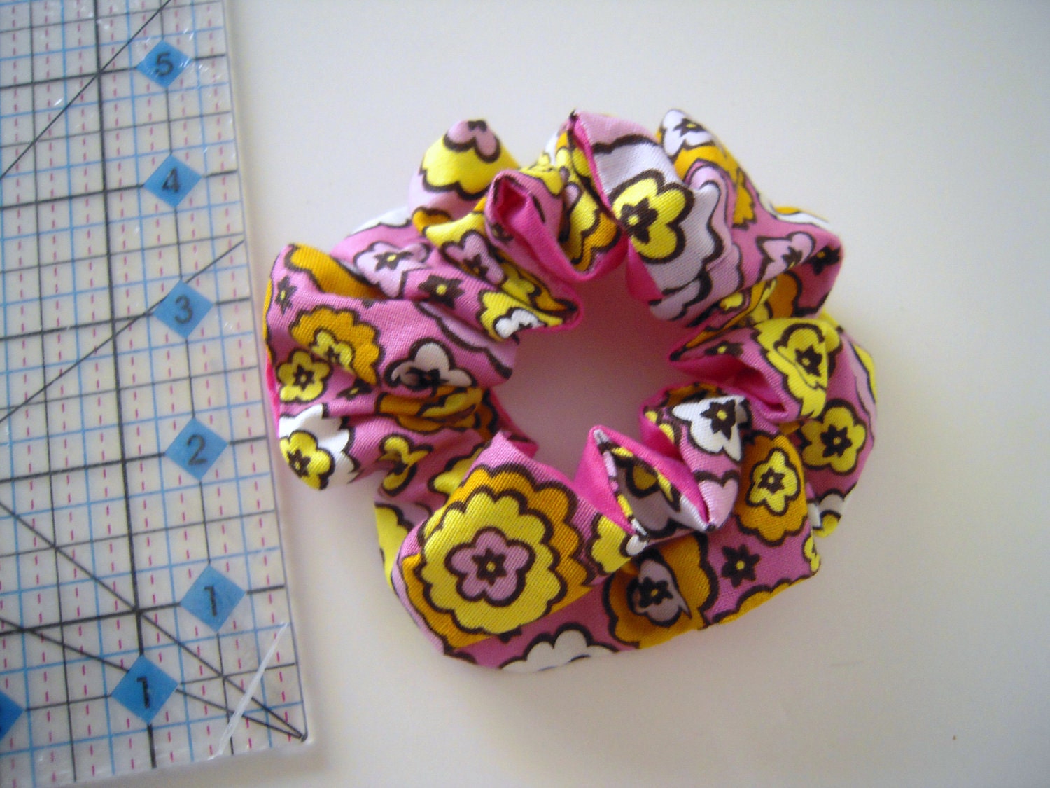 Scrunchie/ChouChou/Hair Band/Flower On Pink x Pink