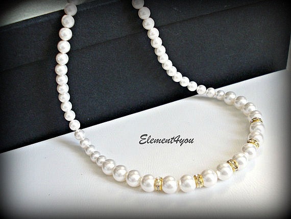 Wedding necklace Bridal necklace Pearl necklace Bridesmaid necklace 