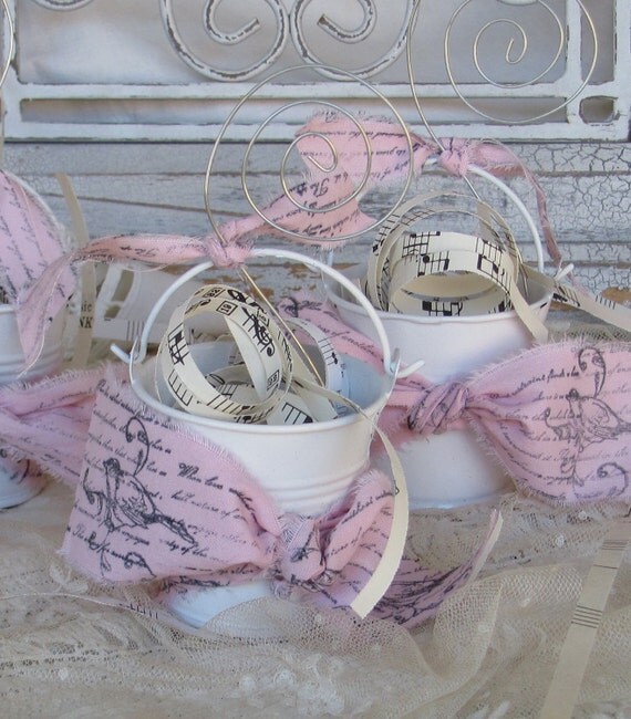 Place Card Holder/Table Number Mini Bucket Custom order Set of 10