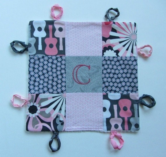 Baby Girl Blanket Lovey with Custom Hand Embroidery by  Dolce Dreams