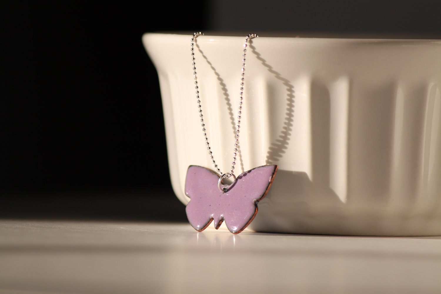 Purple and Blue Handmade Enamel Butterly Necklace