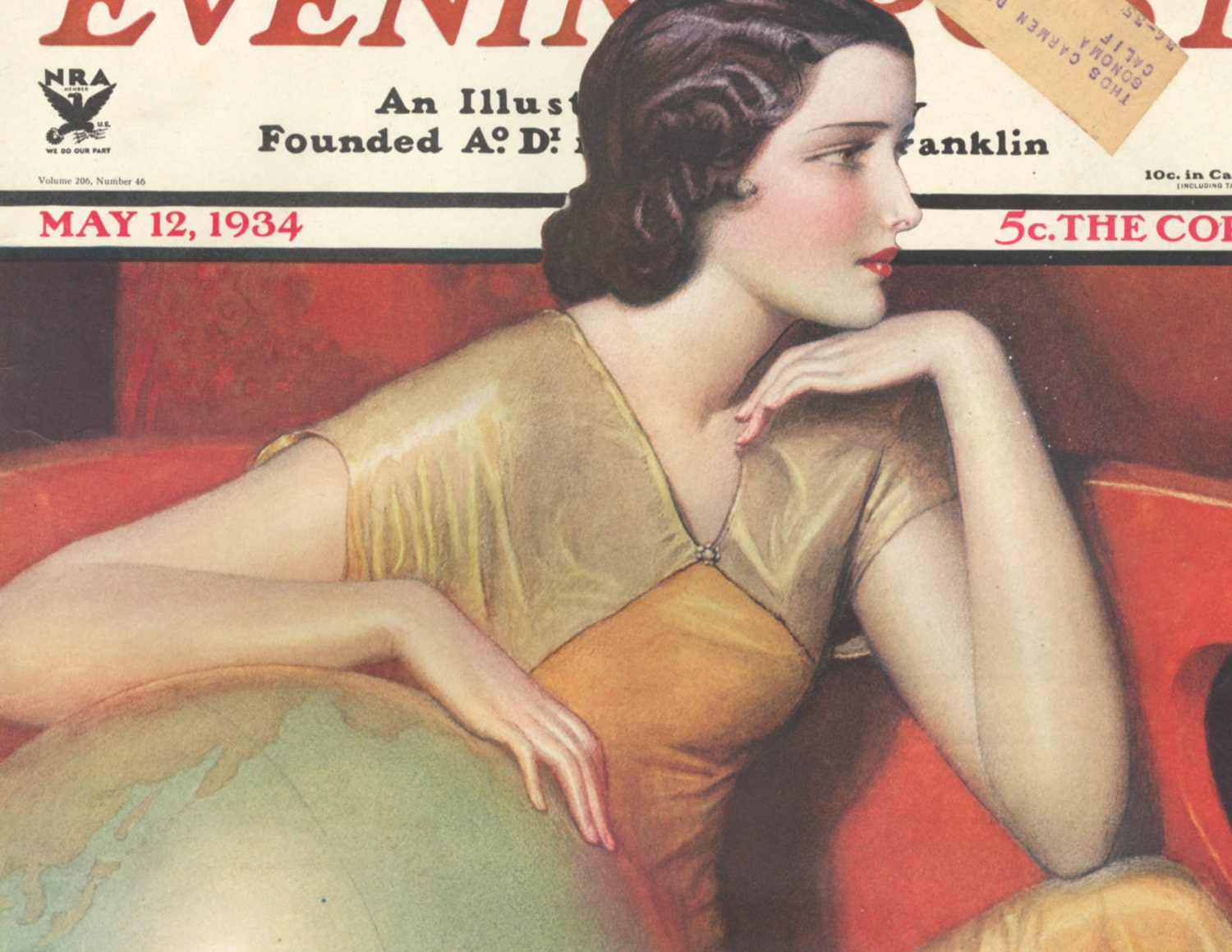 W.T. Benda cover - Saturday Evening Post - May 12, 1934 - Original
