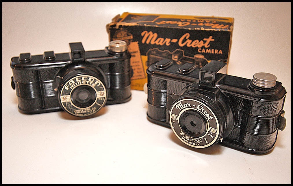Pair Vintage Bakelite Film Cameras - Falcon & Mar-Crest