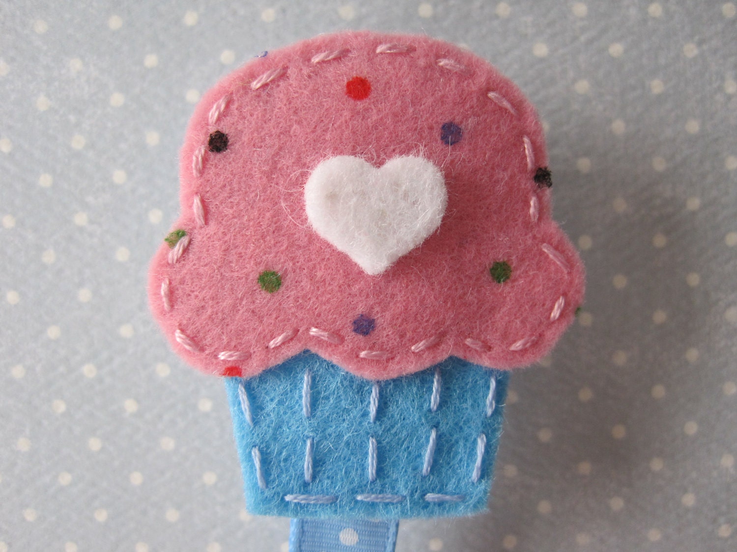 Pink Cupcake Pacifier Clip
