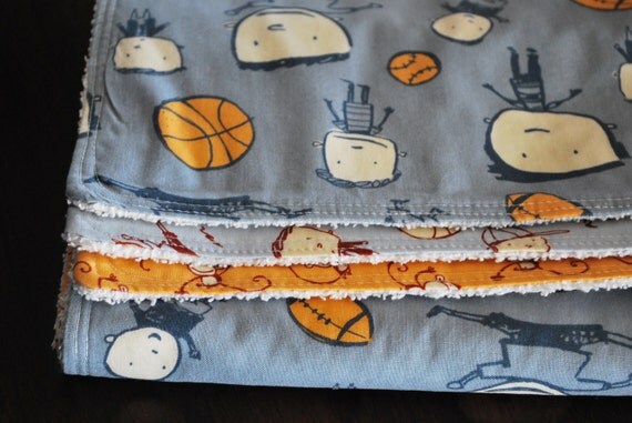 Terry cloth burp cloths - baby boy