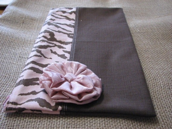 Pink Zebra Stripe Zipper Pouch